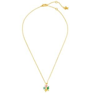 Kate Spade New Bloom Cluster Mini Pendant Necklace is 18k gold vermeil & CZ, NWT